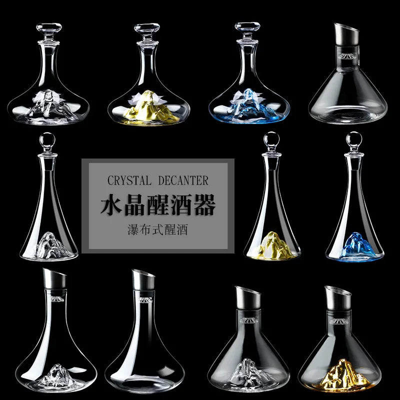 Glass quick wine aerator light luxury waterfall wine red wine filter home European creative wine dispenser wine jug